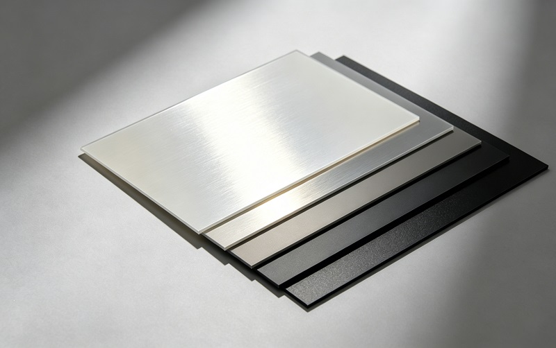 Different finishes and thicknesses of ABS plastic sheets